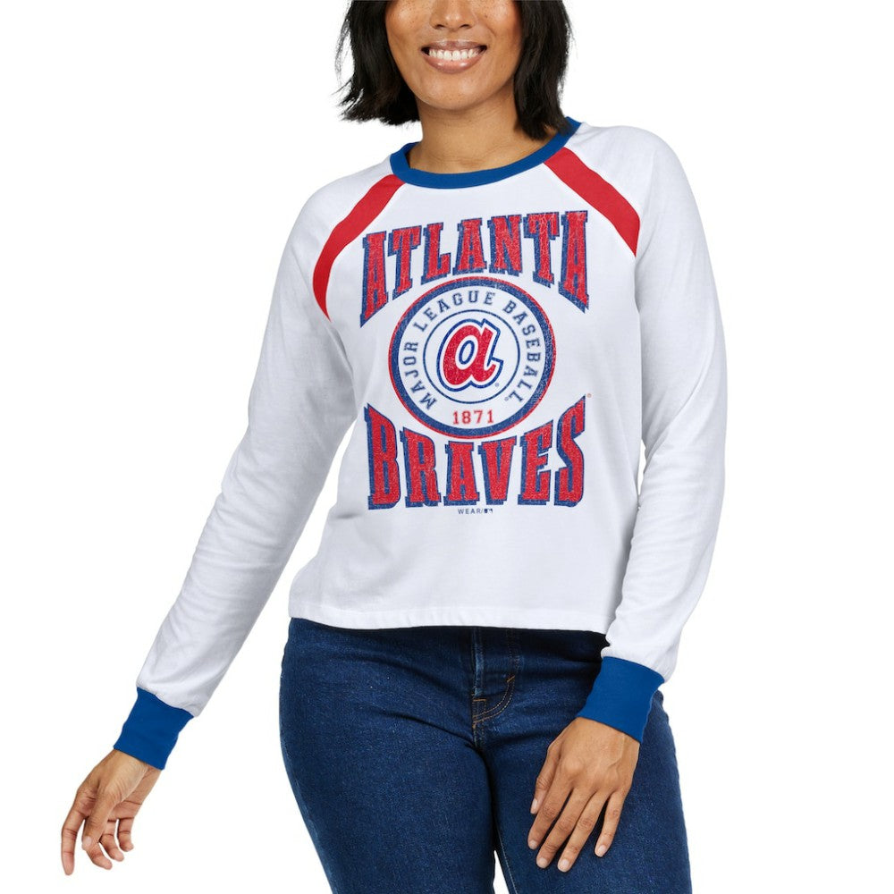 Atlanta Braves WEAR by Erin Andrews Women's Raglan Long Sleeve T-Shirt - MLB
