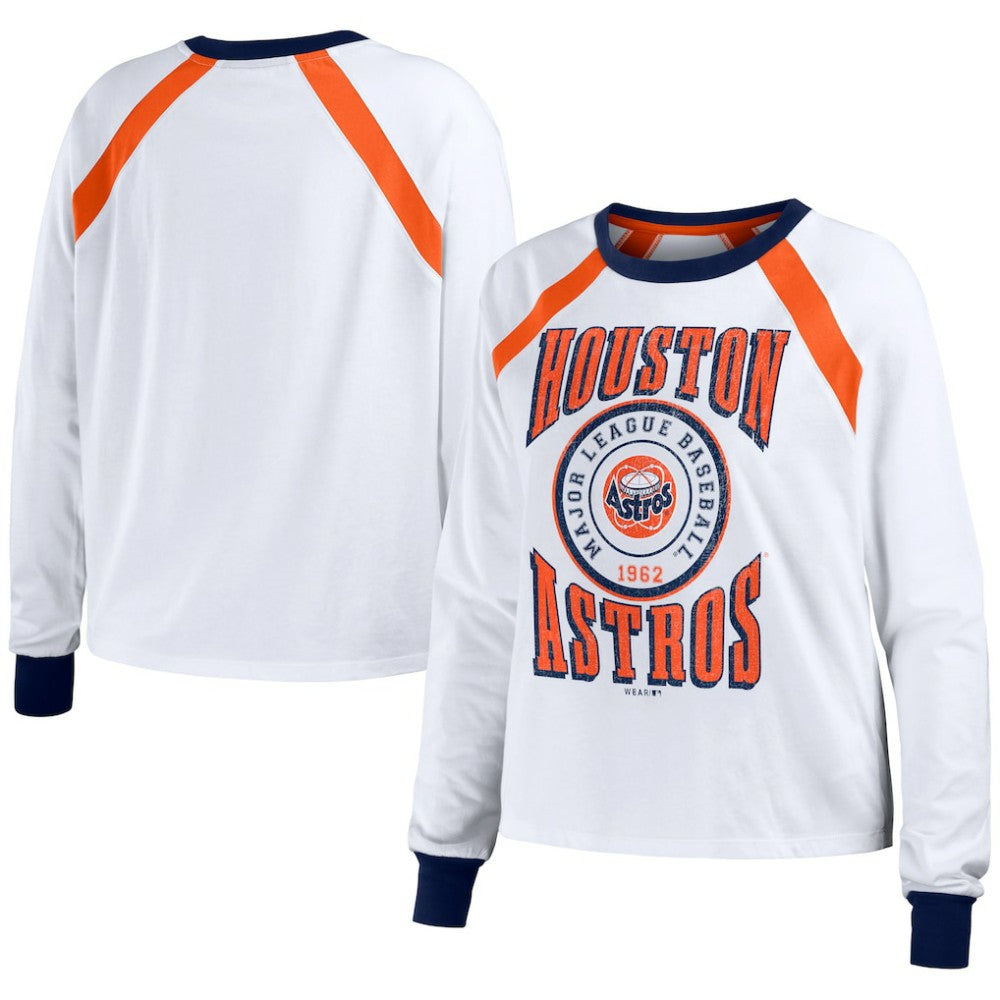 Houston Astros WEAR by Erin Andrews Women's Raglan Long Sleeve T-Shirt - MLB