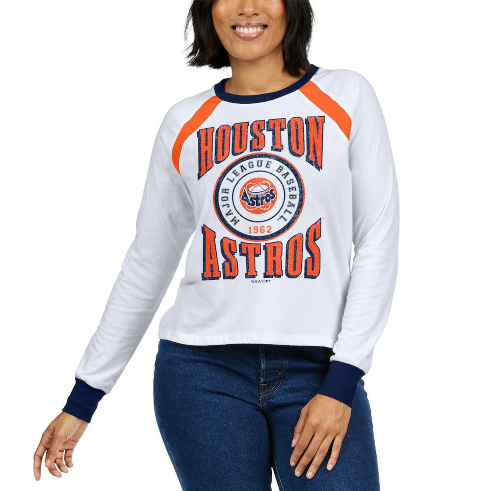 Houston Astros WEAR by Erin Andrews Women's Raglan Long Sleeve T-Shirt - MLB