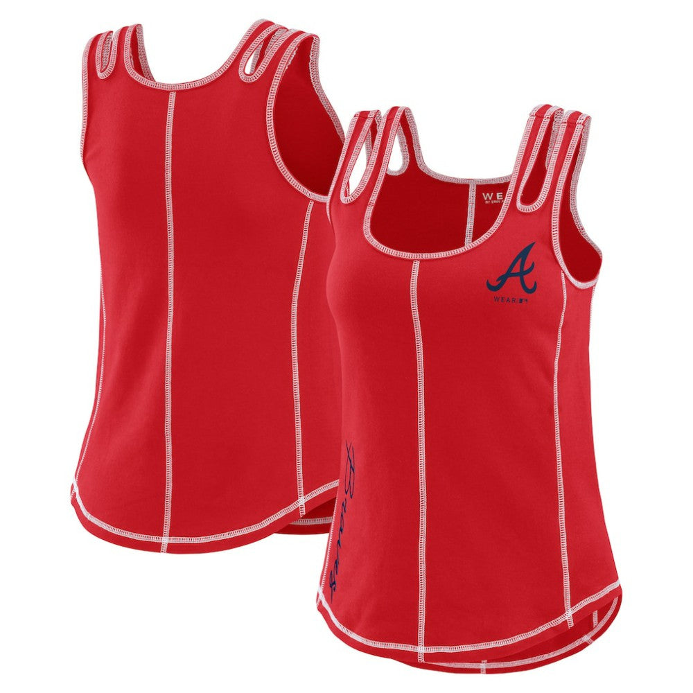 Atlanta Braves WEAR by Erin Andrews Women's Contrast Stitch Tank Top - MLB