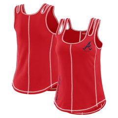 Atlanta Braves WEAR by Erin Andrews Women's Contrast Stitch Tank Top - MLB