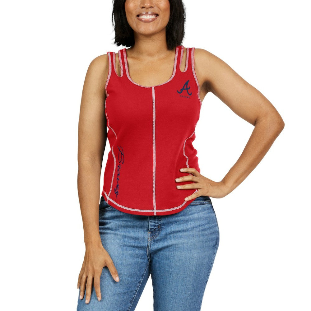 Atlanta Braves WEAR by Erin Andrews Women's Contrast Stitch Tank Top - MLB
