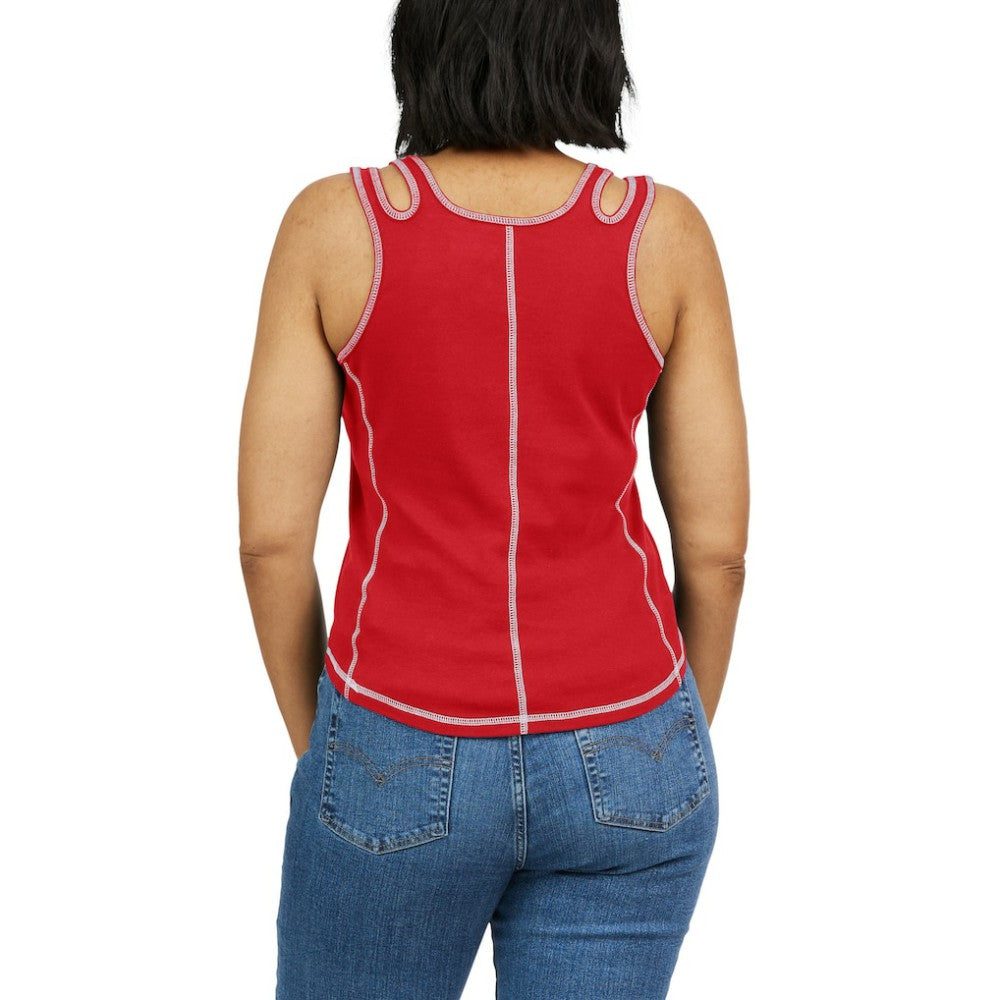 Atlanta Braves WEAR by Erin Andrews Women's Contrast Stitch Tank Top - MLB