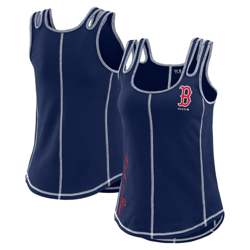 Boston Red Sox WEAR by Erin Andrews Women's Contrast Stitch Tank Top - MLB