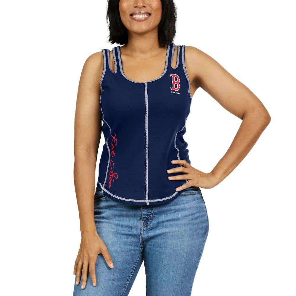 Boston Red Sox WEAR by Erin Andrews Women's Contrast Stitch Tank Top - MLB