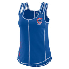Chicago Cubs WEAR by Erin Andrews Women's Contrast Stitch Tank Top - MLB
