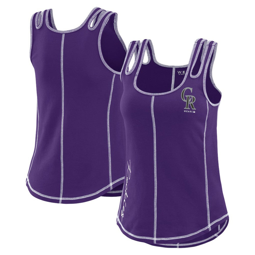 Colorado Rockies WEAR by Erin Andrews Women's Contrast Stitch Tank Top - MLB