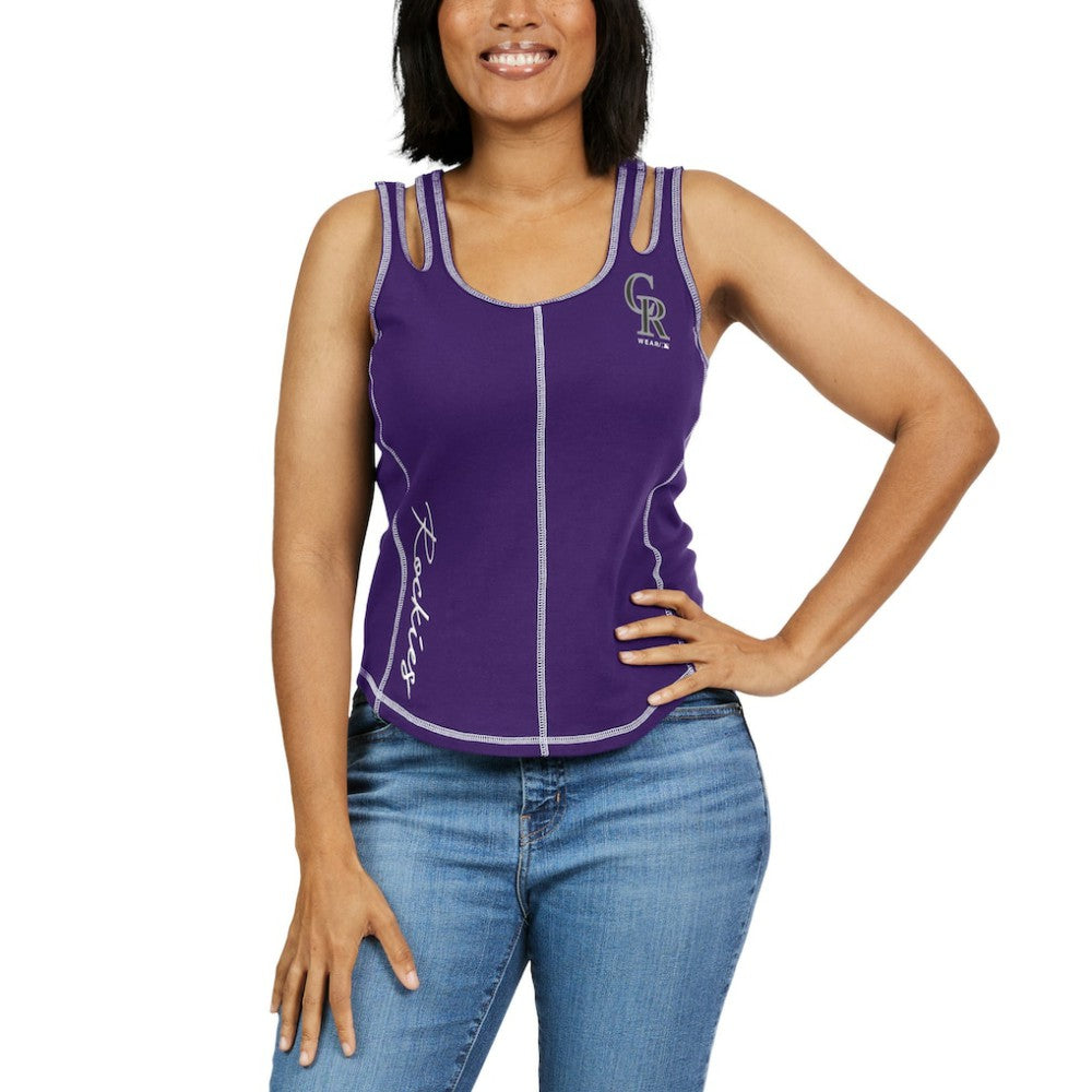 Colorado Rockies WEAR by Erin Andrews Women's Contrast Stitch Tank Top - MLB