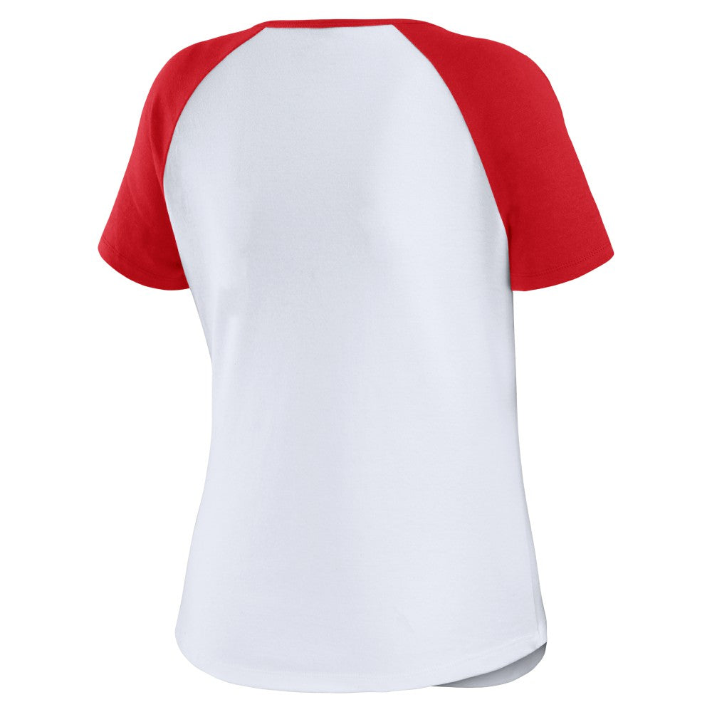 St. Louis Cardinals WEAR by Erin Andrews Women's Fitted Henley Raglan T-Shirt - MLB