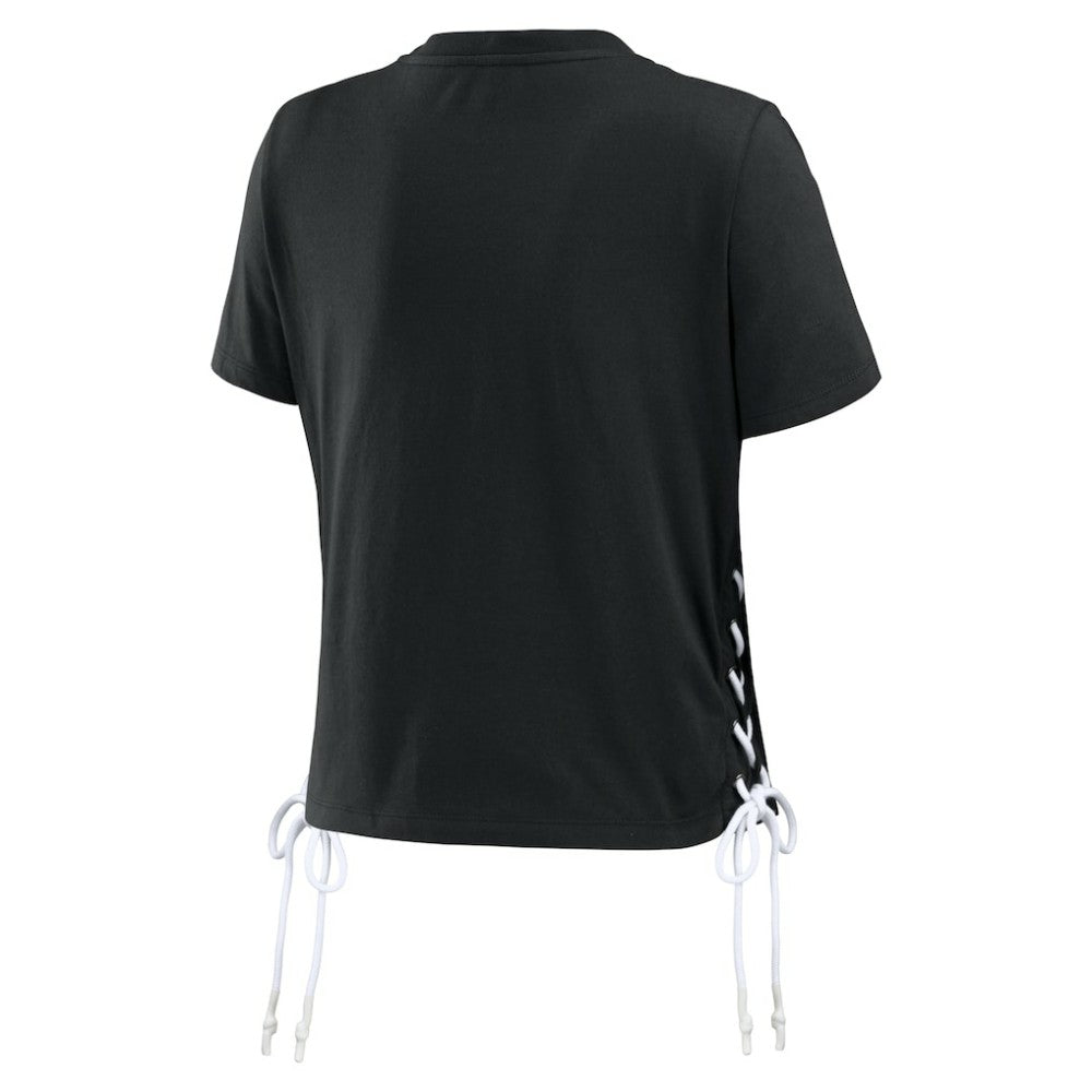 Chicago White Sox WEAR by Erin Andrews Women's Side Lace-Up Cropped T-Shirt - MLB