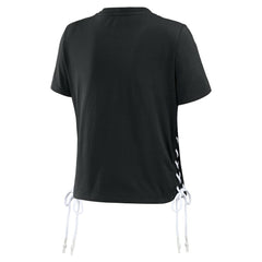Chicago White Sox WEAR by Erin Andrews Women's Side Lace-Up Cropped T-Shirt - MLB