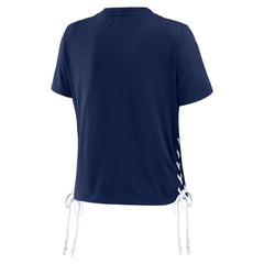 Tampa Bay Rays WEAR by Erin Andrews Women's Side Lace-Up Cropped T-Shirt - MLB