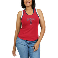 Los Angeles Angels WEAR by Erin Andrews Women's Colorblock Racerback Tank Top - MLB