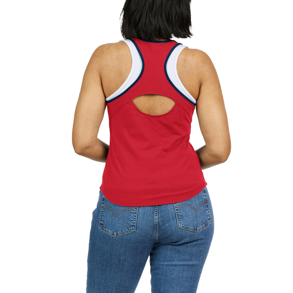 Los Angeles Angels WEAR by Erin Andrews Women's Colorblock Racerback Tank Top - MLB