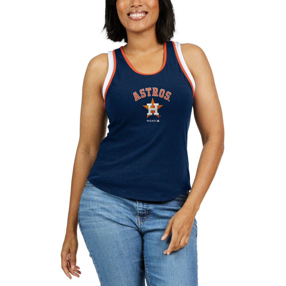 Houston Astros WEAR by Erin Andrews Women's Colorblock Racerback Tank Top - MLB