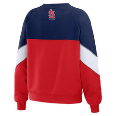 St. Louis Cardinals WEAR by Erin Andrews Women's Color Block Crew Neck Pullover Sweatshirt - MLB