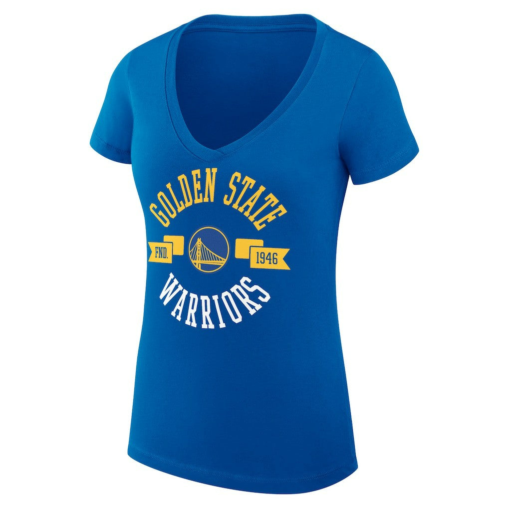 Golden State Warriors G-III 4Her by Carl Banks Women's Super-Slim Fit Lightweight Large City Logo V-Neck T-Shirt Royal - NBA