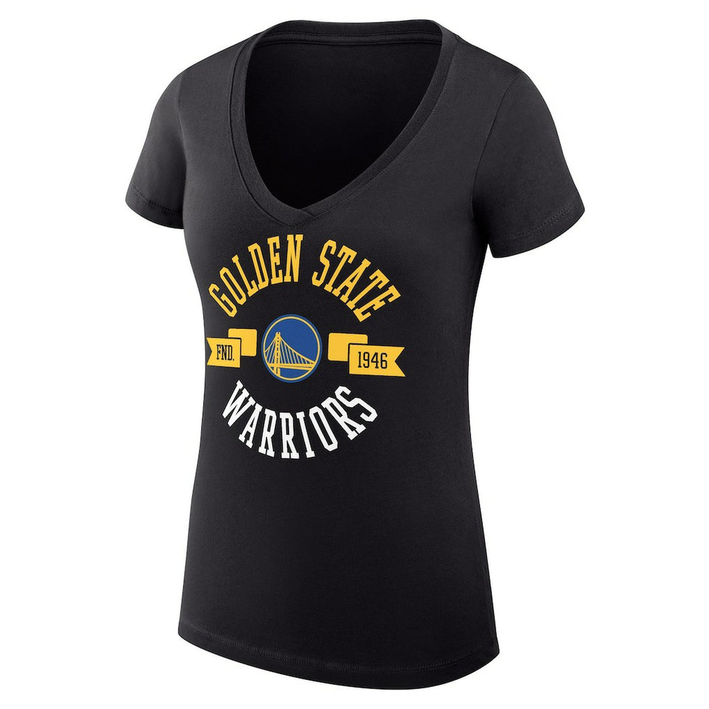 Golden State Warriors G-III 4Her by Carl Banks Women's Super-Slim Fit Lightweight Large City Logo V-Neck T-Shirt Black - NBA