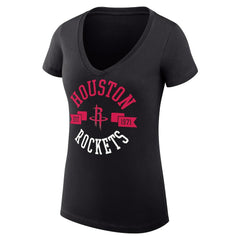 Houston Rockets G-III 4Her by Carl Banks Women's Super-Slim Fit Lightweight Large City Logo V-Neck T-Shirt Black - NBA