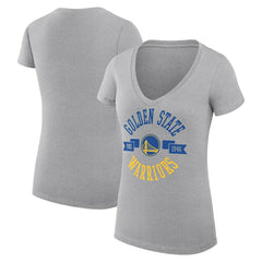 Golden State Warriors G-III 4Her by Carl Banks Women's Super-Slim Fit Lightweight Large City Logo V-Neck T-Shirt Heather Gray - NBA