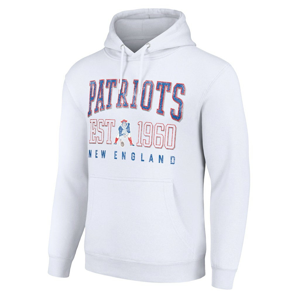 New England Patriots Starter Unisex Throwback Logo Pullover Hoodie White | NFL