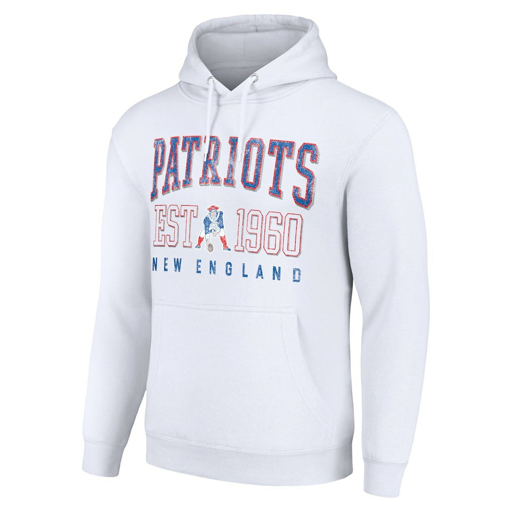 New England Patriots Starter Unisex Throwback Logo Pullover Hoodie White | NFL