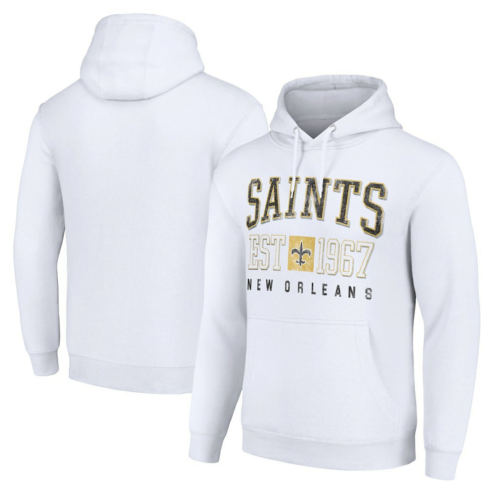 New Orleans Saints Starter Unisex Throwback Logo Pullover Hoodie White | NFL