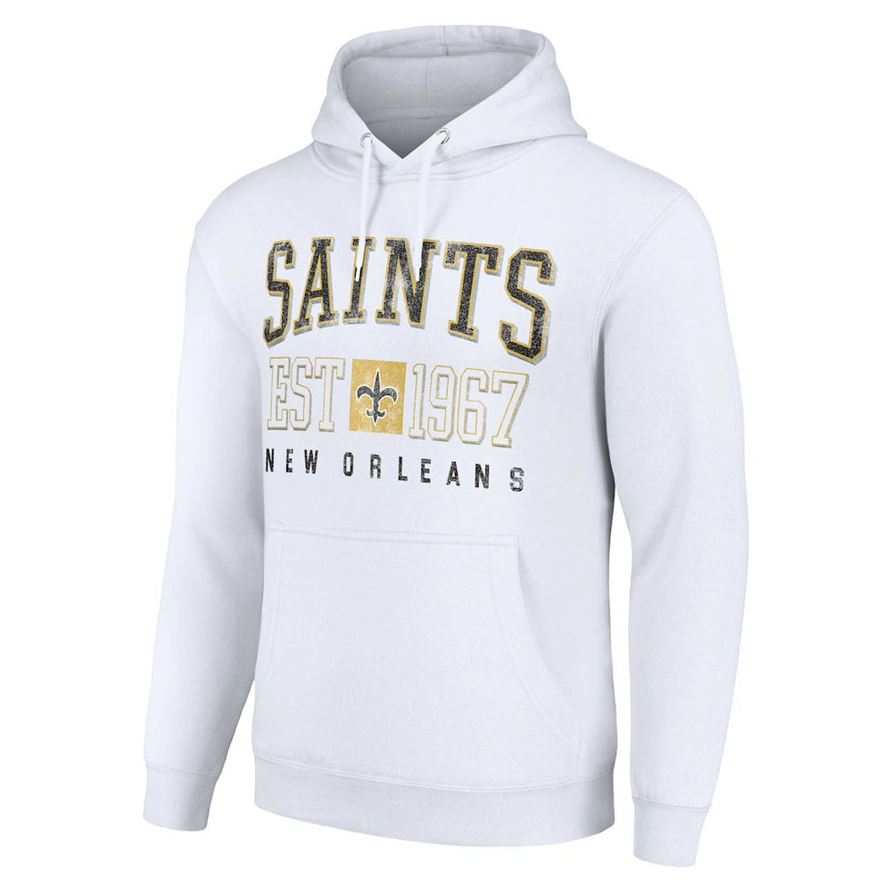 New Orleans Saints Starter Unisex Throwback Logo Pullover Hoodie White | NFL