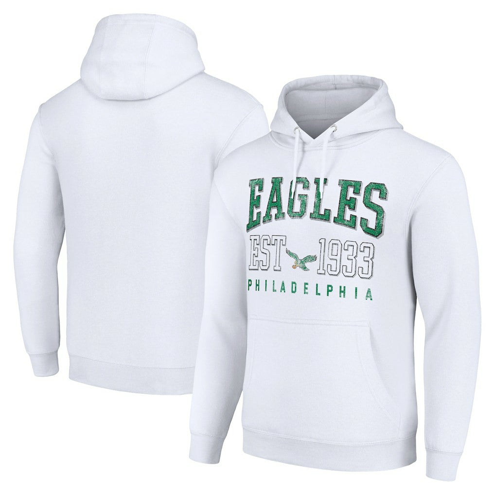 Philadelphia Eagles Starter Unisex Throwback Logo Pullover Hoodie White | NFL