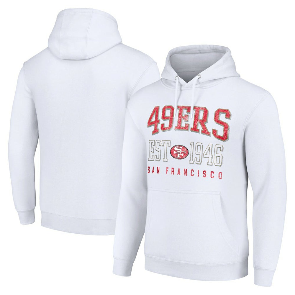 San Francisco 49ers Starter Unisex Throwback Logo Pullover Hoodie White | NFL