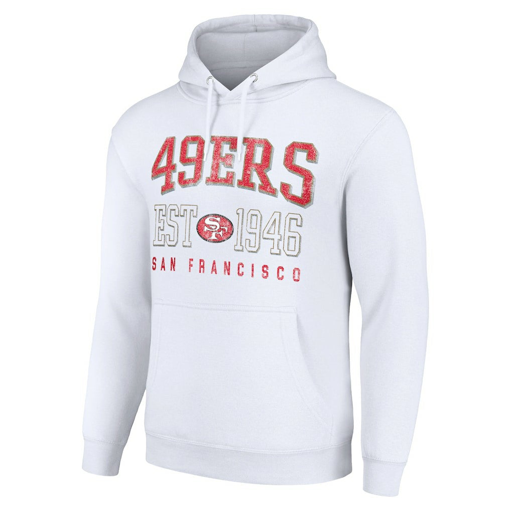 San Francisco 49ers Starter Unisex Throwback Logo Pullover Hoodie White | NFL