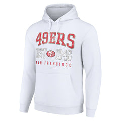 San Francisco 49ers Starter Unisex Throwback Logo Pullover Hoodie White | NFL