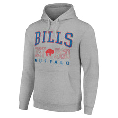Buffalo Bills Starter Unisex Throwback Logo Pullover Hoodie Heather Gray | NFL