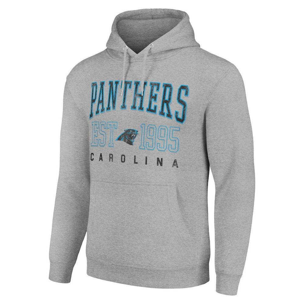 Carolina Panthers Starter Unisex Throwback Logo Pullover Hoodie Heather Gray | NFL