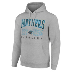 Carolina Panthers Starter Unisex Throwback Logo Pullover Hoodie Heather Gray | NFL