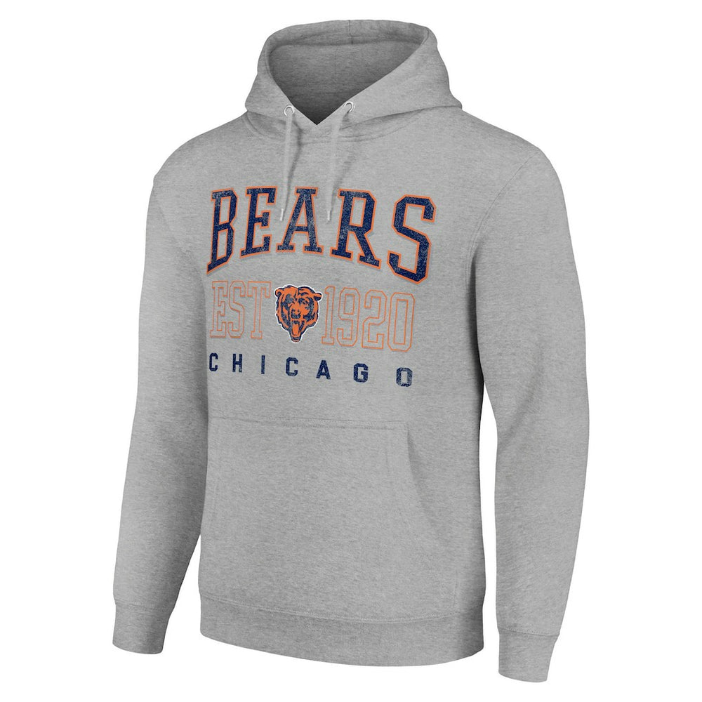 Chicago Bears Starter Unisex Throwback Logo Pullover Hoodie Heather Gray | NFL