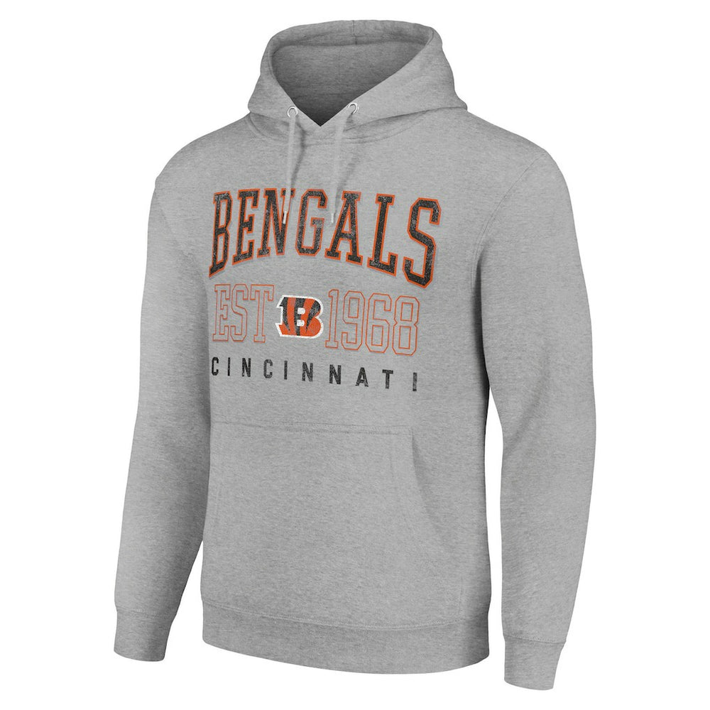 Cincinnati Bengals Starter Unisex Throwback Logo Pullover Hoodie Heather Gray | NFL