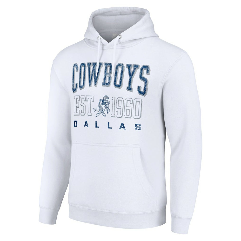Dallas Cowboys Starter Unisex Throwback Logo Pullover Hoodie White | NFL