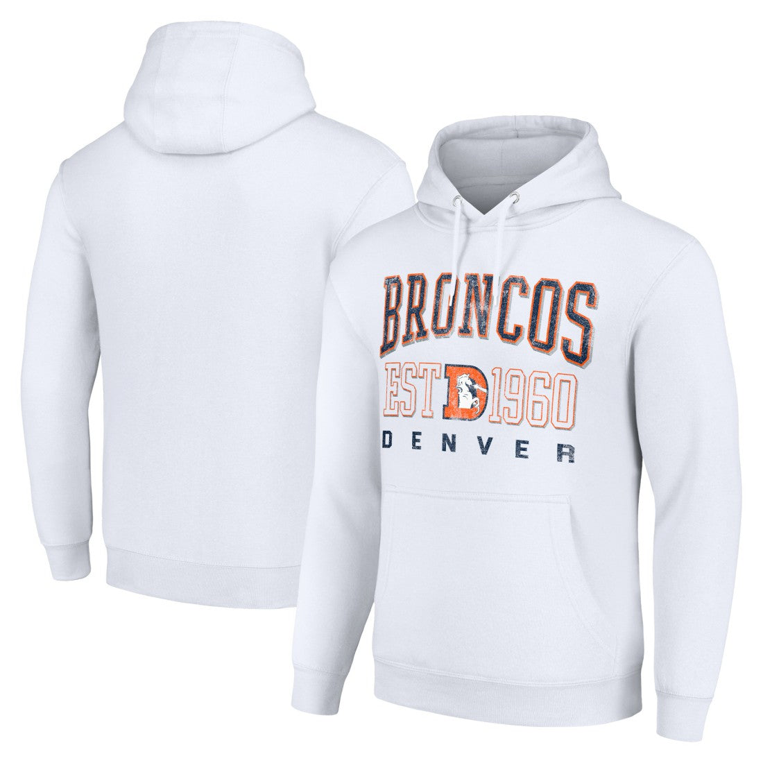 Denver Broncos Starter Unisex Throwback Logo Pullover Hoodie White | NFL