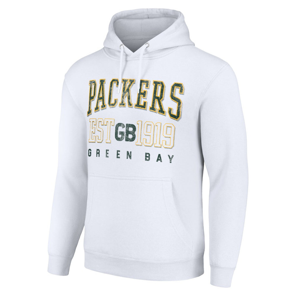 Green Bay Packers Starter Unisex Throwback Logo Pullover Hoodie White | NFL