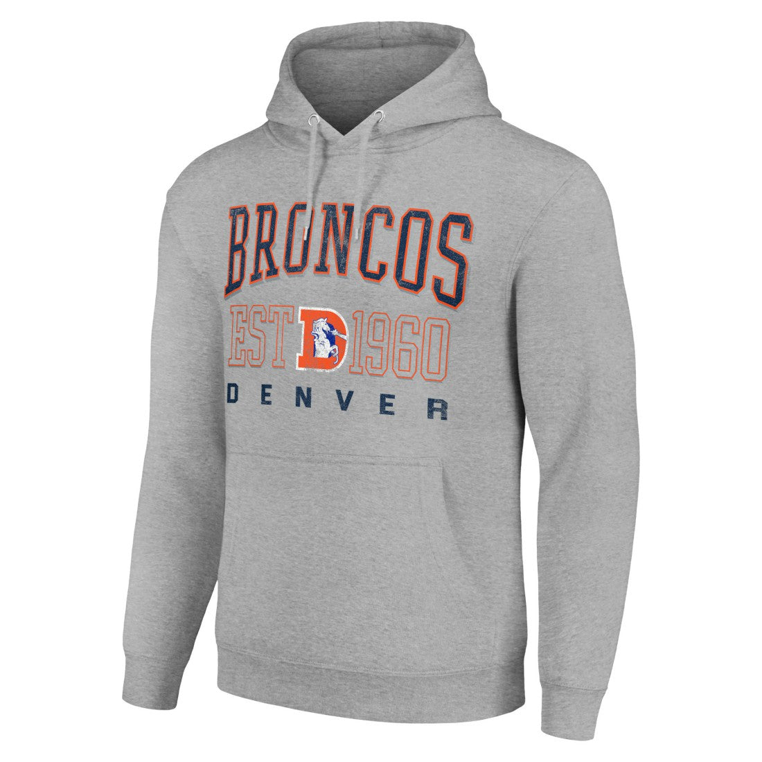 Denver Broncos Starter Unisex Throwback Logo Pullover Hoodie Heather Gray | NFL