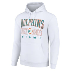 Miami Dolphins Starter Unisex Throwback Logo Pullover Hoodie White | NFL