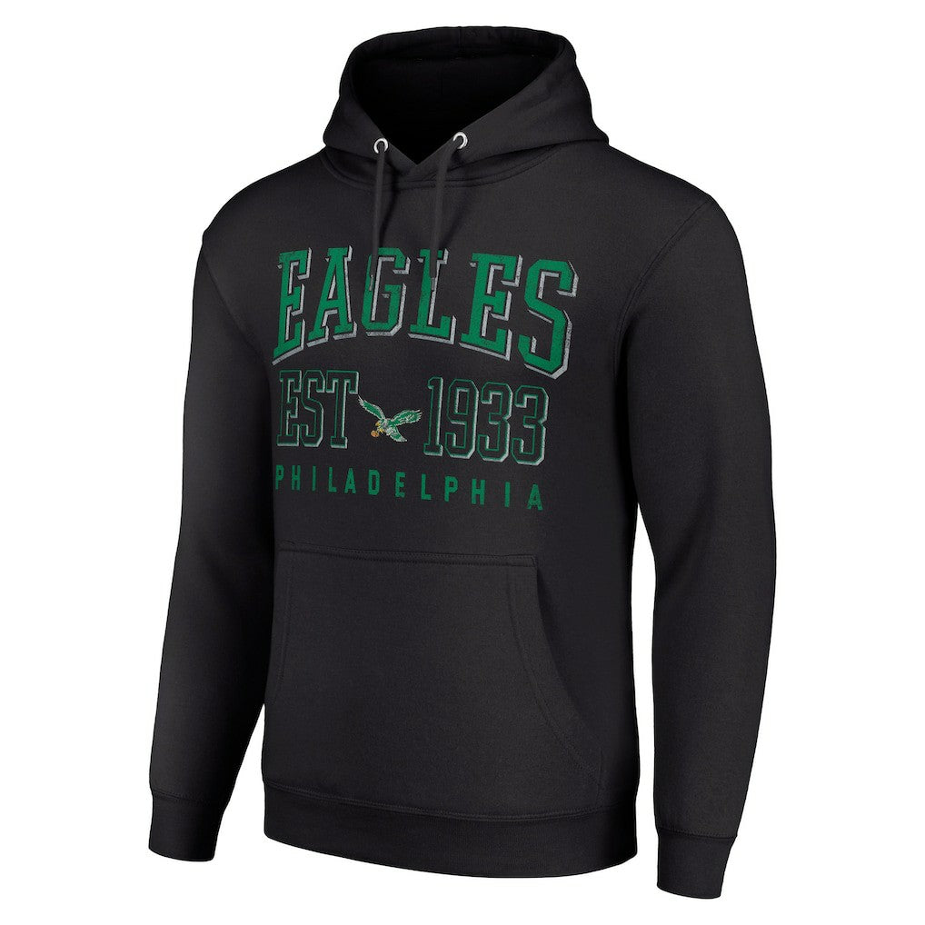 Philadelphia Eagles Starter Unisex Throwback Logo Pullover Hoodie Black | NFL