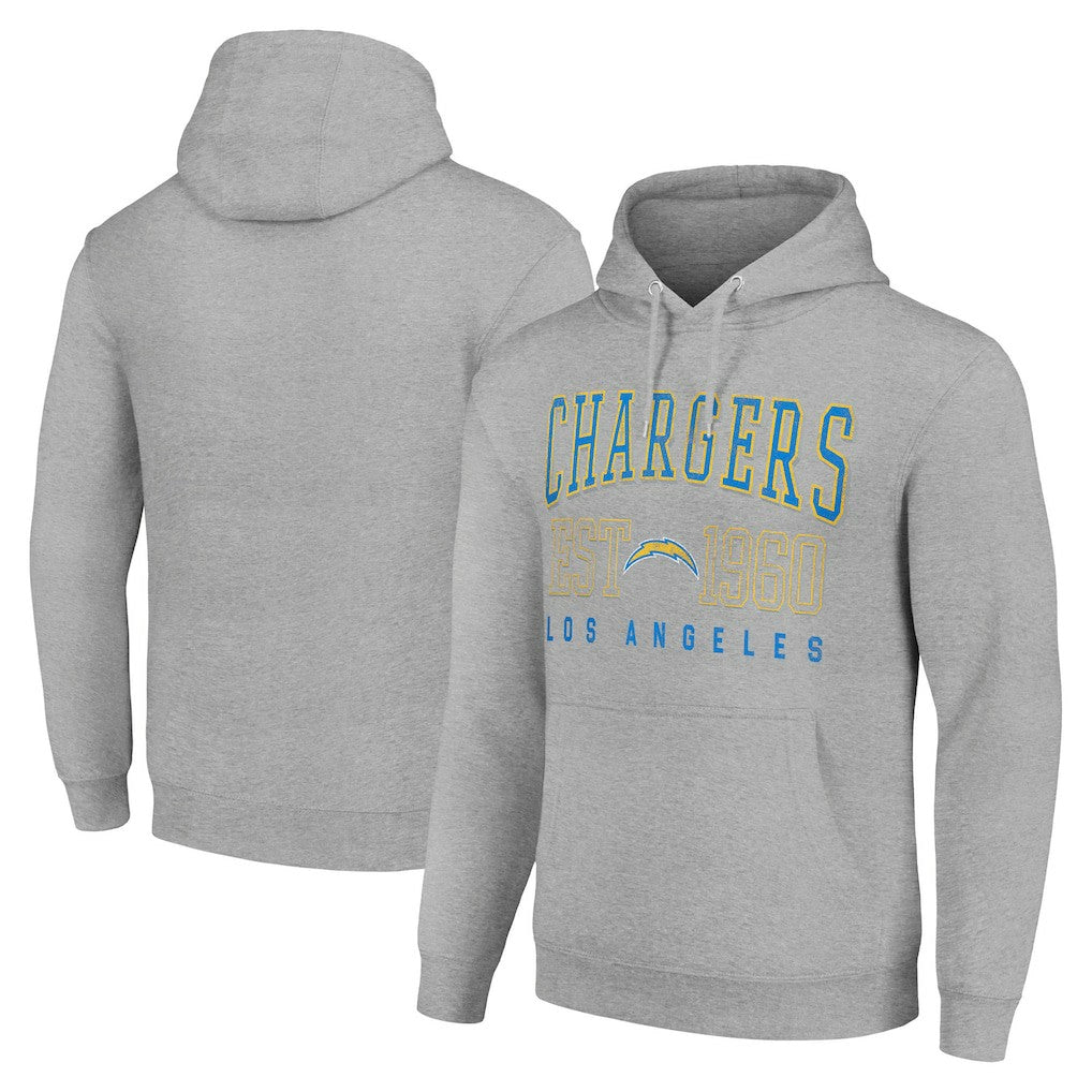 Los Angeles Chargers Starter Unisex Throwback Logo Pullover Hoodie Heather Gray | NFL