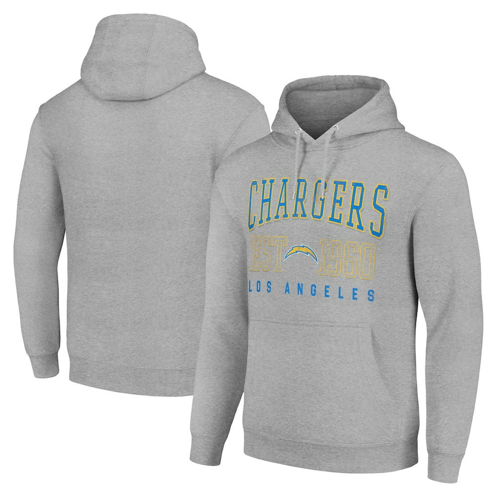 Los Angeles Chargers Starter Unisex Throwback Logo Pullover Hoodie Heather Gray | NFL