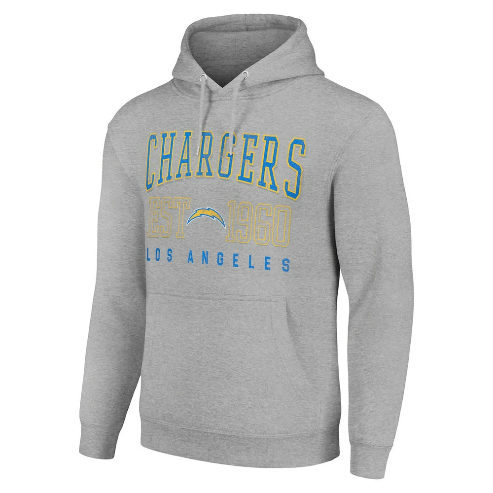 Los Angeles Chargers Starter Unisex Throwback Logo Pullover Hoodie Heather Gray | NFL