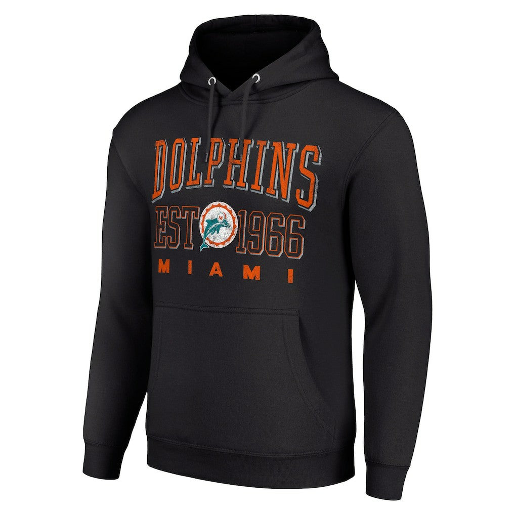 Miami Dolphins Starter Unisex Throwback Logo Pullover Hoodie Black | NFL