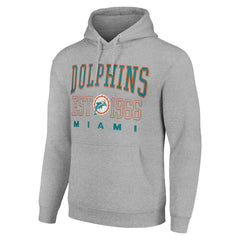 Miami Dolphins Starter Unisex Throwback Logo Pullover Hoodie Heather Gray | NFL