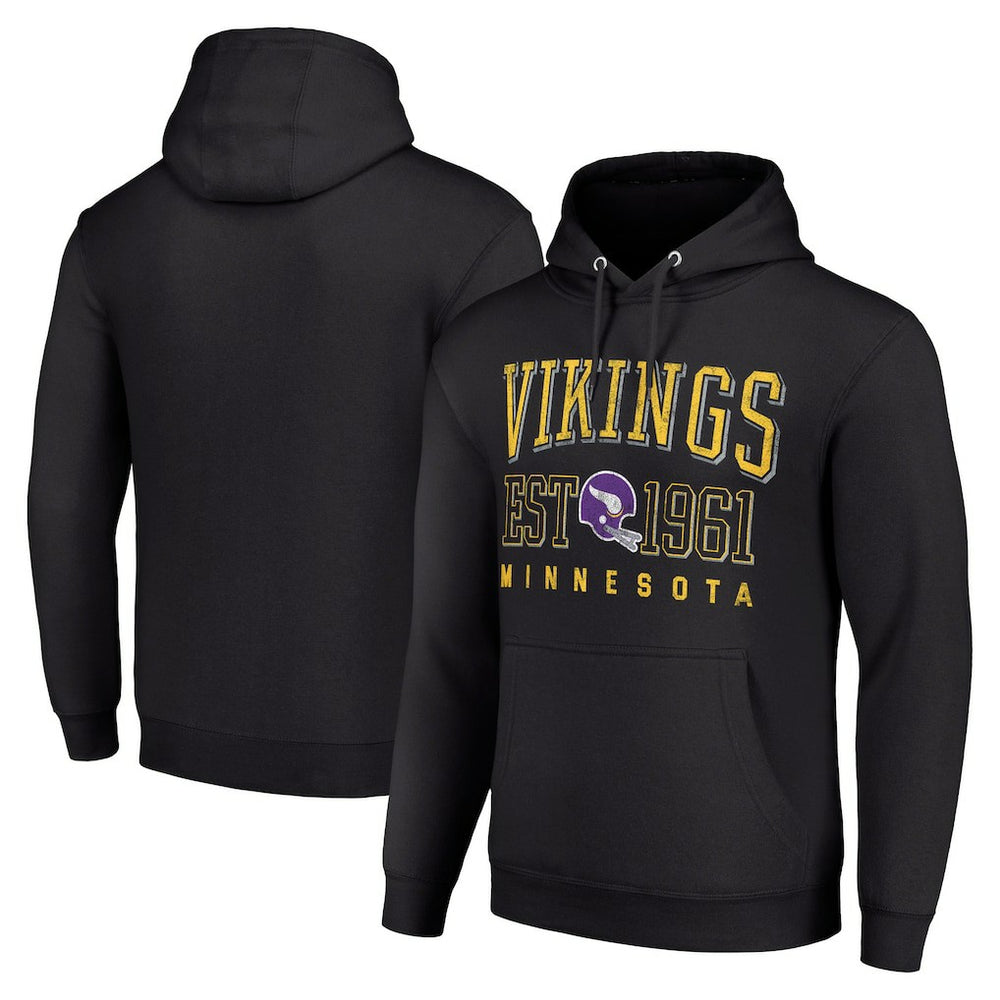 Minnesota Vikings Starter Unisex Throwback Logo Pullover Hoodie Black | NFL