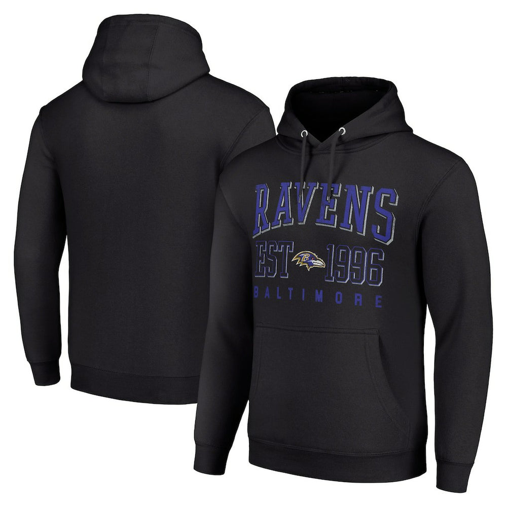 Baltimore Ravens Starter Unisex Throwback Logo Pullover Hoodie Black | NFL